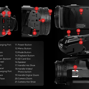 4K 64MP Video Camera Camcorder with 18X Zoom & Touchscreen - Thumbnail Image 2
