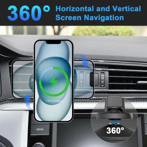 15W Magnetic Wireless Car Charger Mount - Thumbnail Image 3