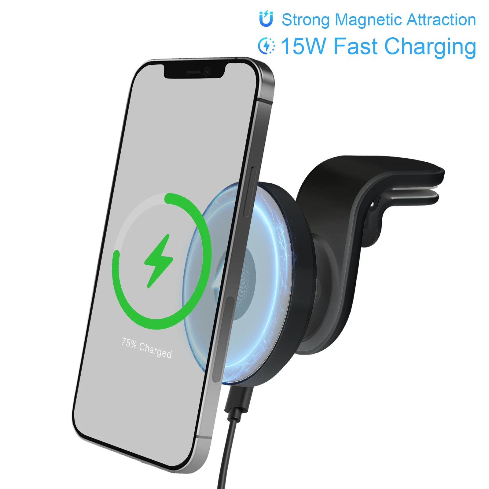 15W Magnetic Wireless Car Charger Mount - Image 1