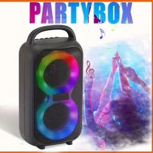 Portable Party Bluetooth Speaker with Microphone & LED Lights