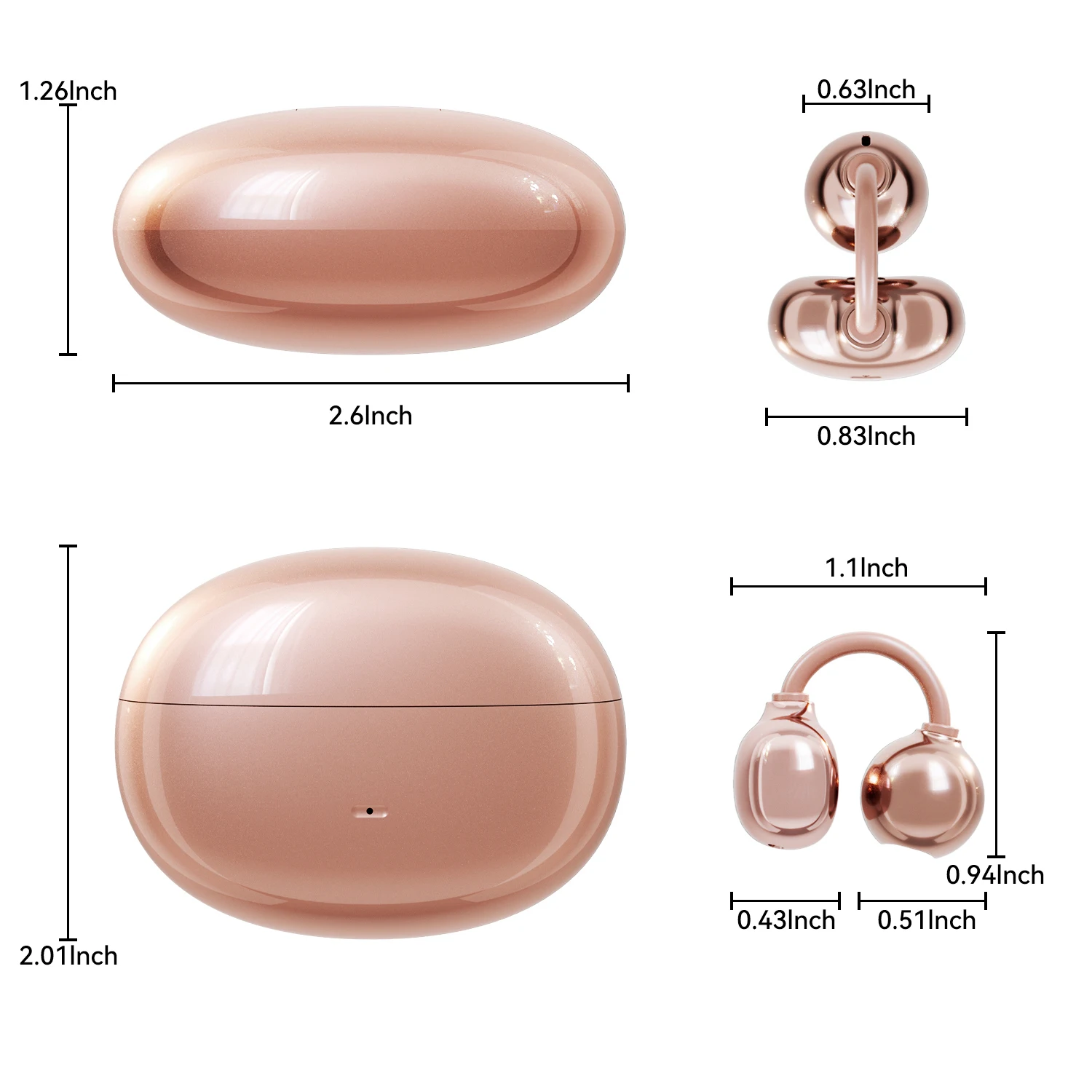 Open-Ear Wireless Bluetooth Clip-On Earbuds with Mic & 36-Hour Playtime - Image 4