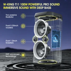 100W RMS IPX6 Waterproof Bluetooth Speaker - Thumbnail Image 7