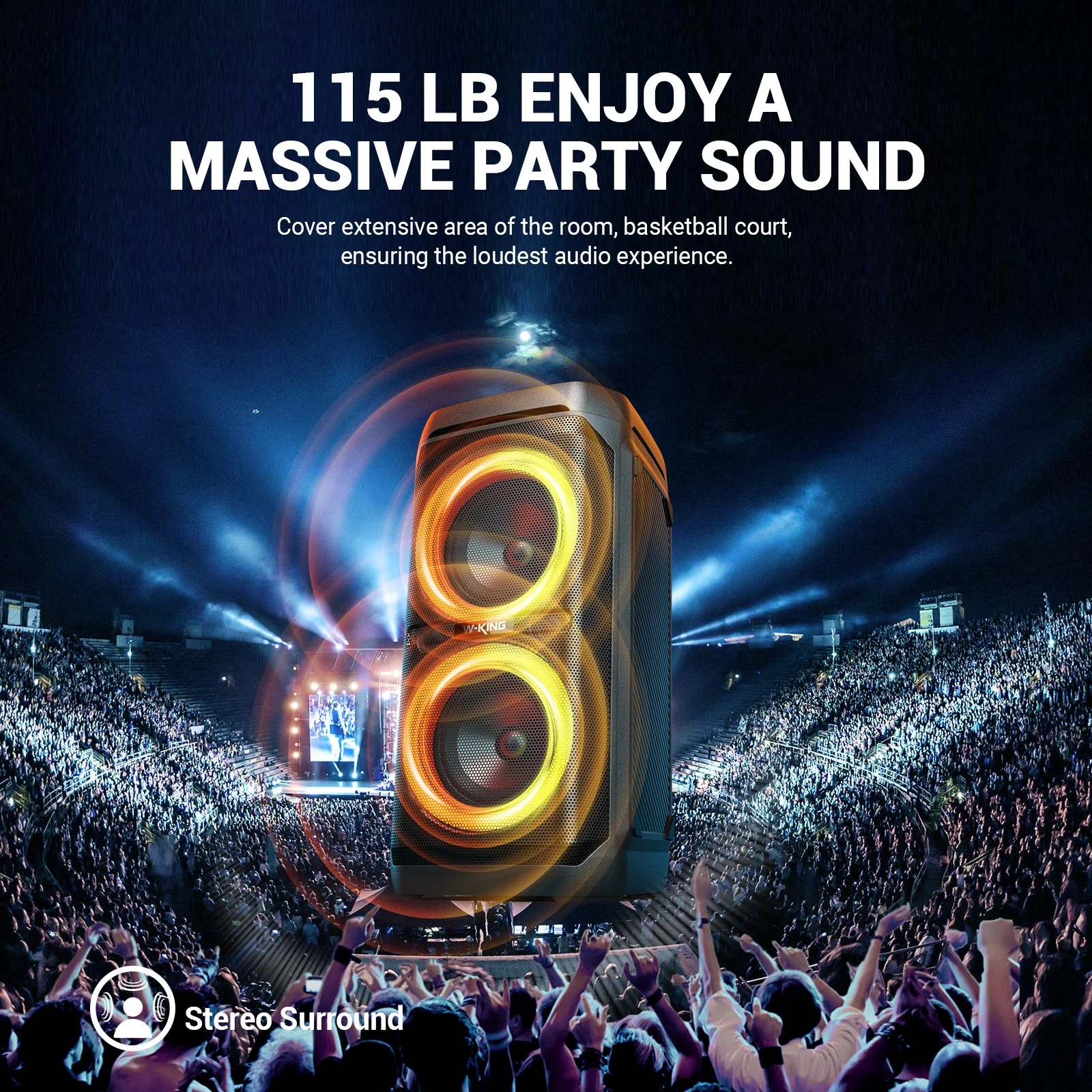 100W RMS IPX6 Waterproof Bluetooth Speaker - Image 2