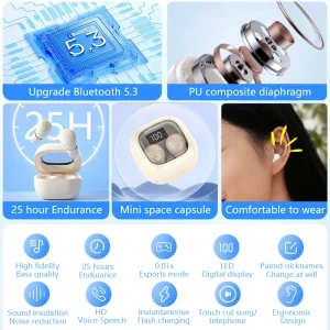 SK Small Wireless Bluetooth Sleep Earbuds & Invisible Sport Headset - Thumbnail Image 6