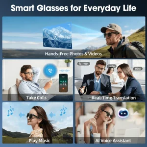 Smart Camera Glasses with 8MP HD Video & Bluetooth Audio - Thumbnail Image 4