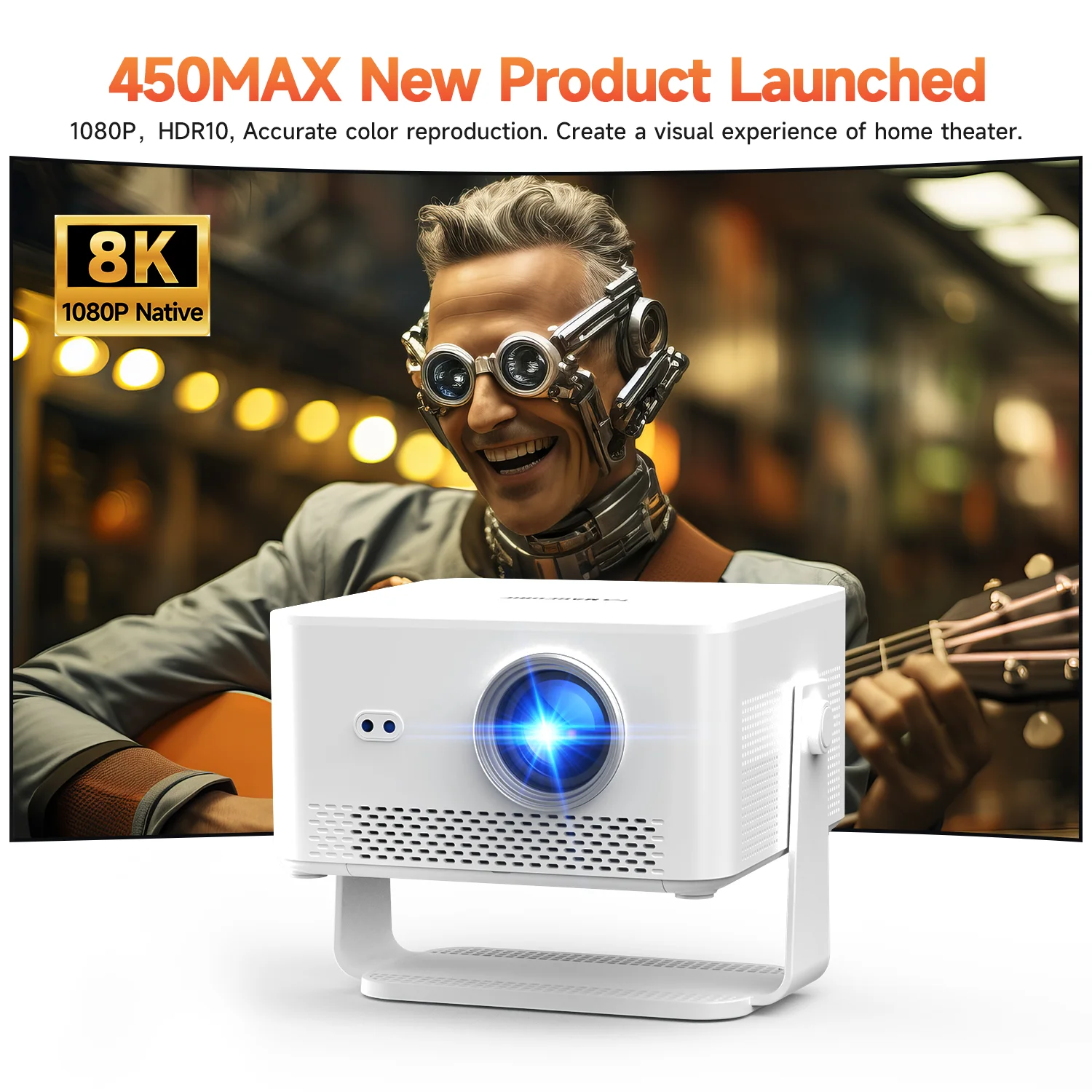 HY450MAX 1080P Portable Outdoor Smart Projector - Image 4
