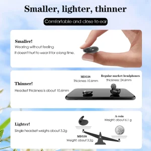 SK Ultra-thin Sleep Headphones 5.3 Wireless Bluetooth Headset Invisible Earbuds - Thumbnail Image 5