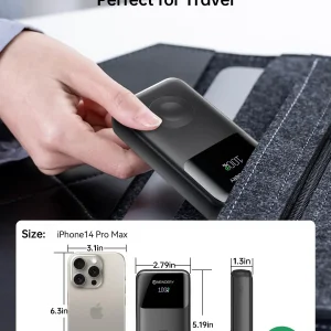 10000mAh Fast Charging Power Bank with Built-in USB-C Cable - Thumbnail Image 6