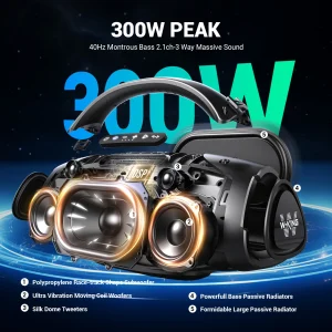 200W RMS Portable IPX7 Waterproof Bluetooth Speaker - Thumbnail Image 2