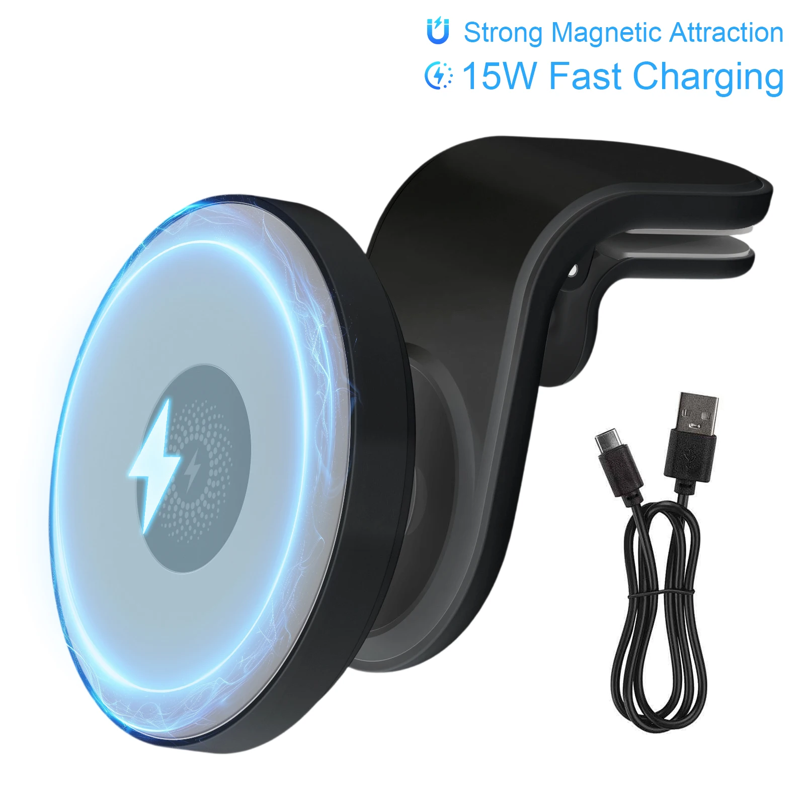 15W Magnetic Wireless Car Charger Mount - Image 8