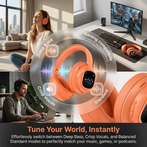 Over-Ear Wireless Headphones with Touch Screen - Thumbnail Image 2