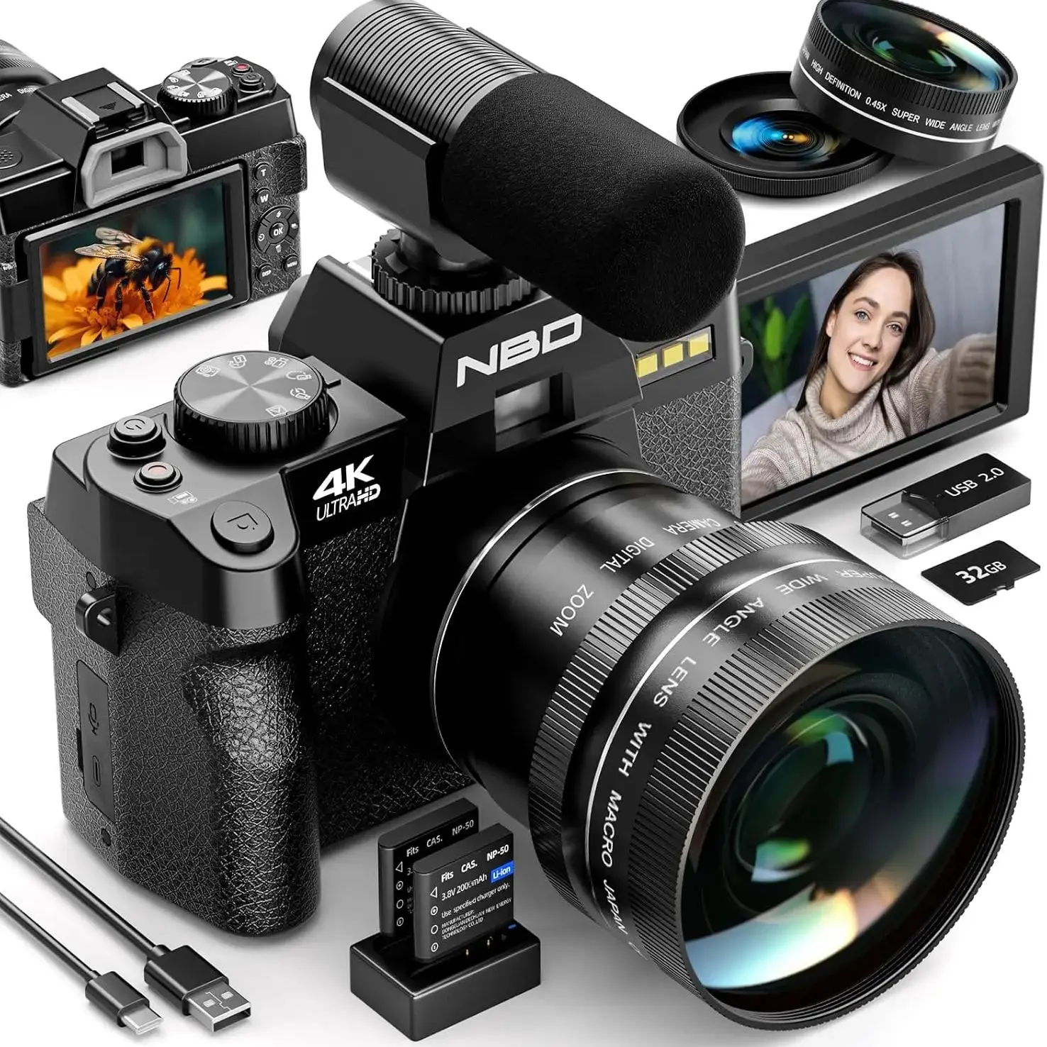 4K 48MP Digital Vlogging Camera with 180° Flip Screen - Image 7