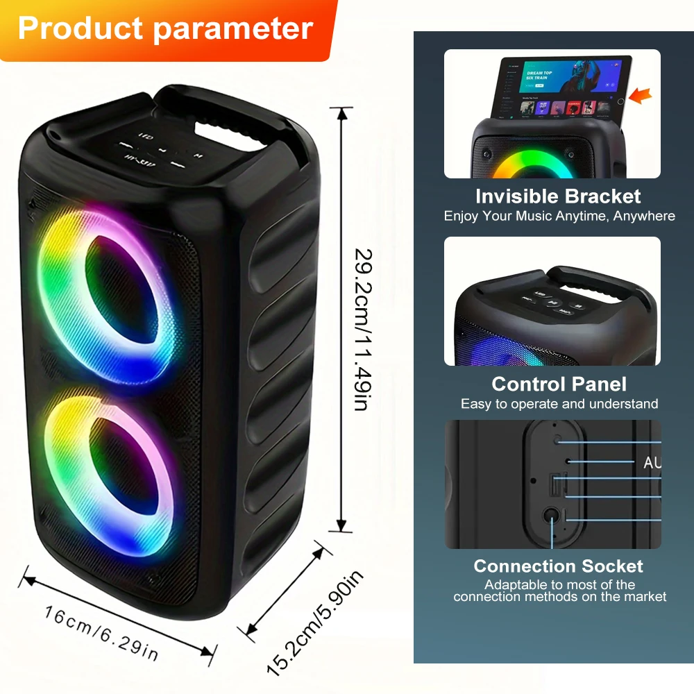Portable Bluetooth Karaoke Speaker with Microphone - Image 2