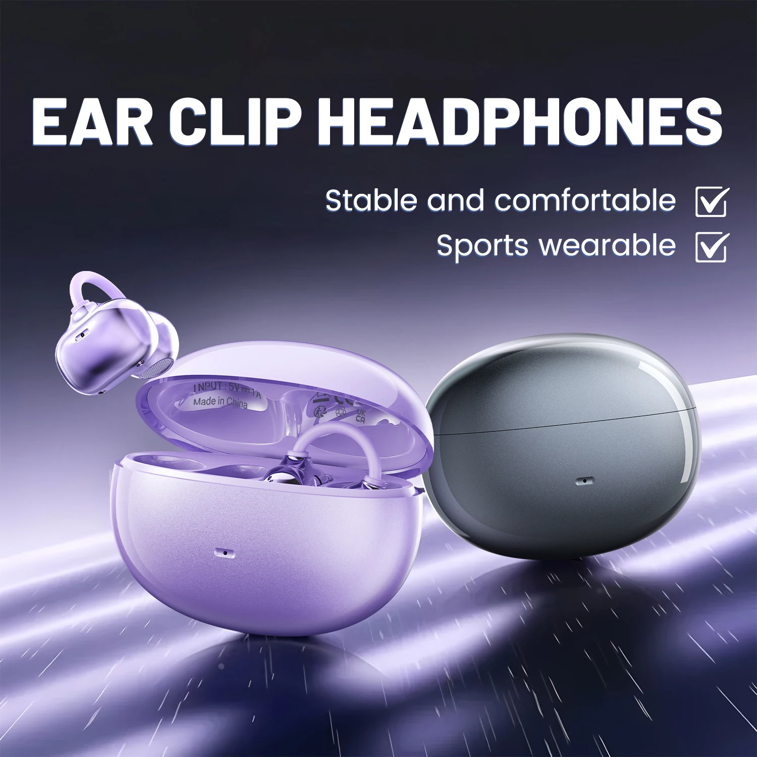 Open-Ear Wireless Bluetooth Clip-On Earbuds with Mic & 36-Hour Playtime - Image 7