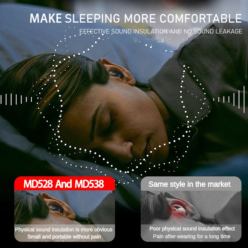 SK Ultra-thin Sleep Headphones 5.3 Wireless Bluetooth Headset Invisible Earbuds - Image 2