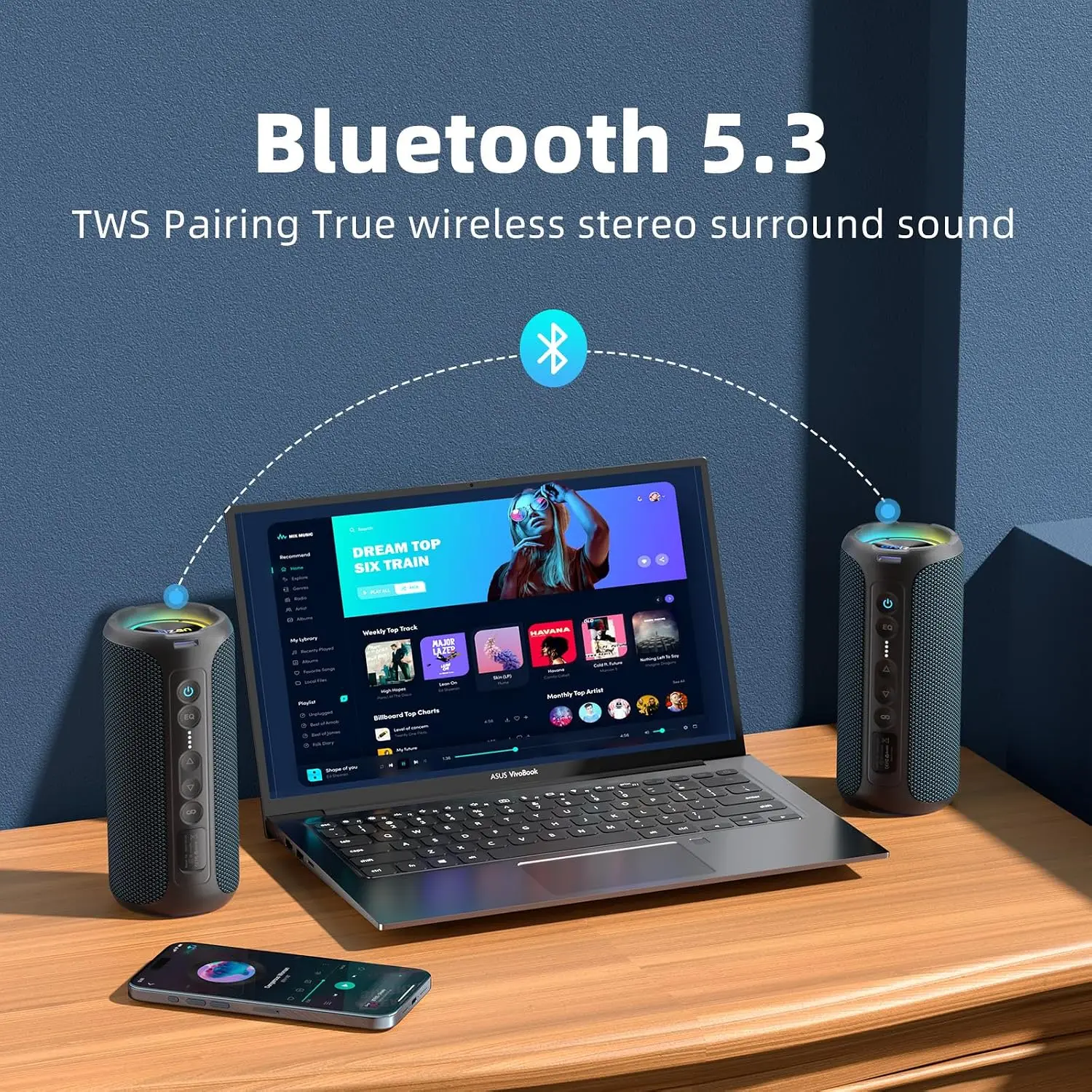 40W Portable Bluetooth Speaker with Bass - Image 5