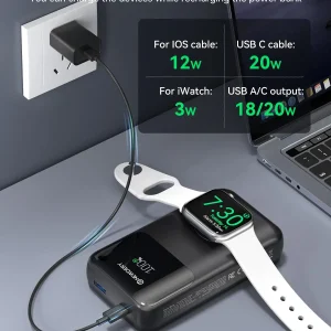 10000mAh Fast Charging Power Bank with Built-in USB-C Cable - Thumbnail Image 4