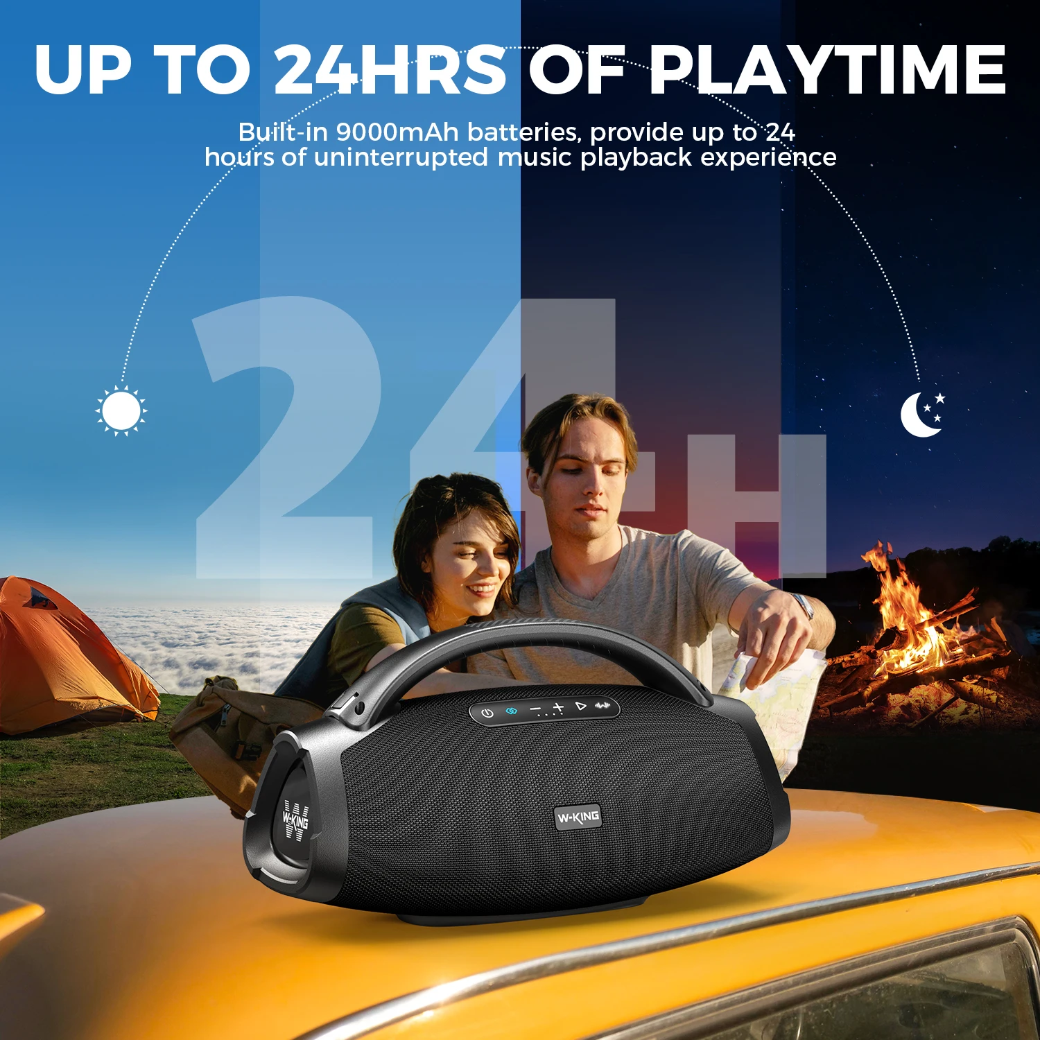 200W RMS Portable IPX7 Waterproof Bluetooth Speaker - Image 4