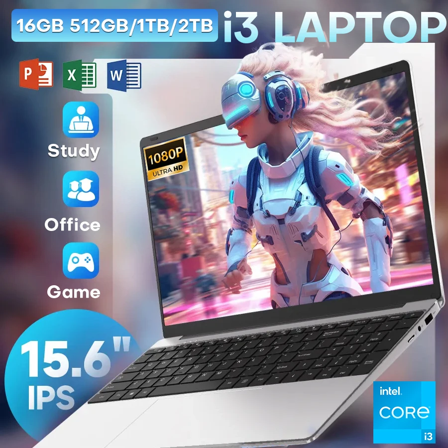 15.6" Laptop (16GB RAM, SSD, Windows 11 Pro) - Image 1