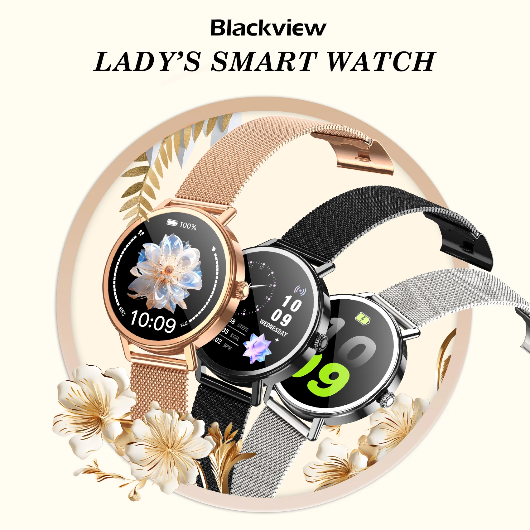 Blackview Women's Waterproof Smartwatch HD Fitness Tracker with Heart Rate Monitor - Image 2