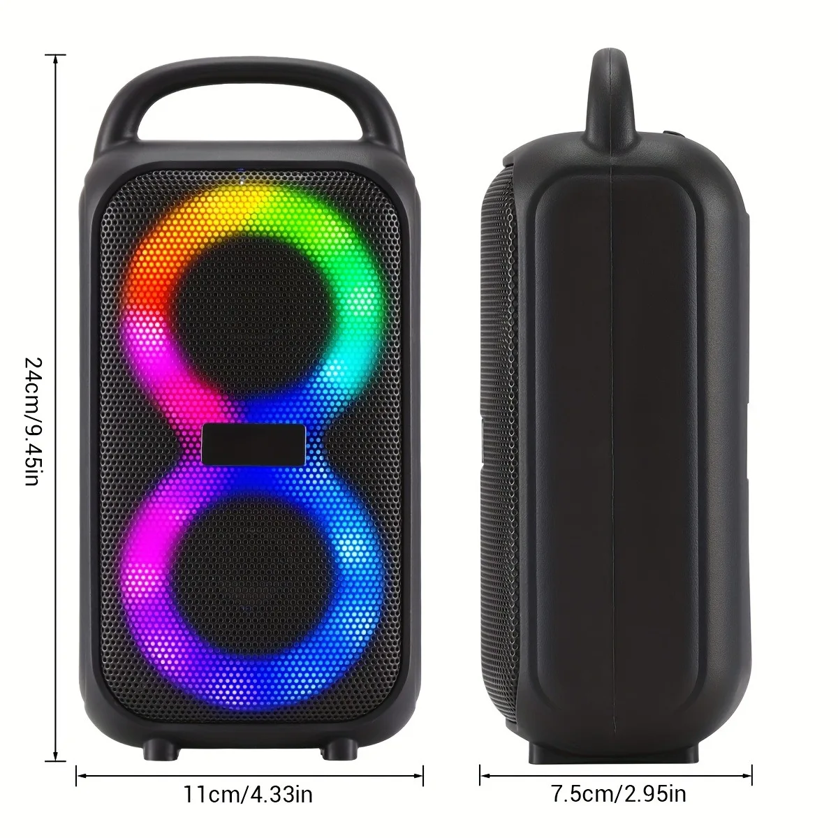 Portable Party Bluetooth Speaker with Microphone & LED Lights - Image 5