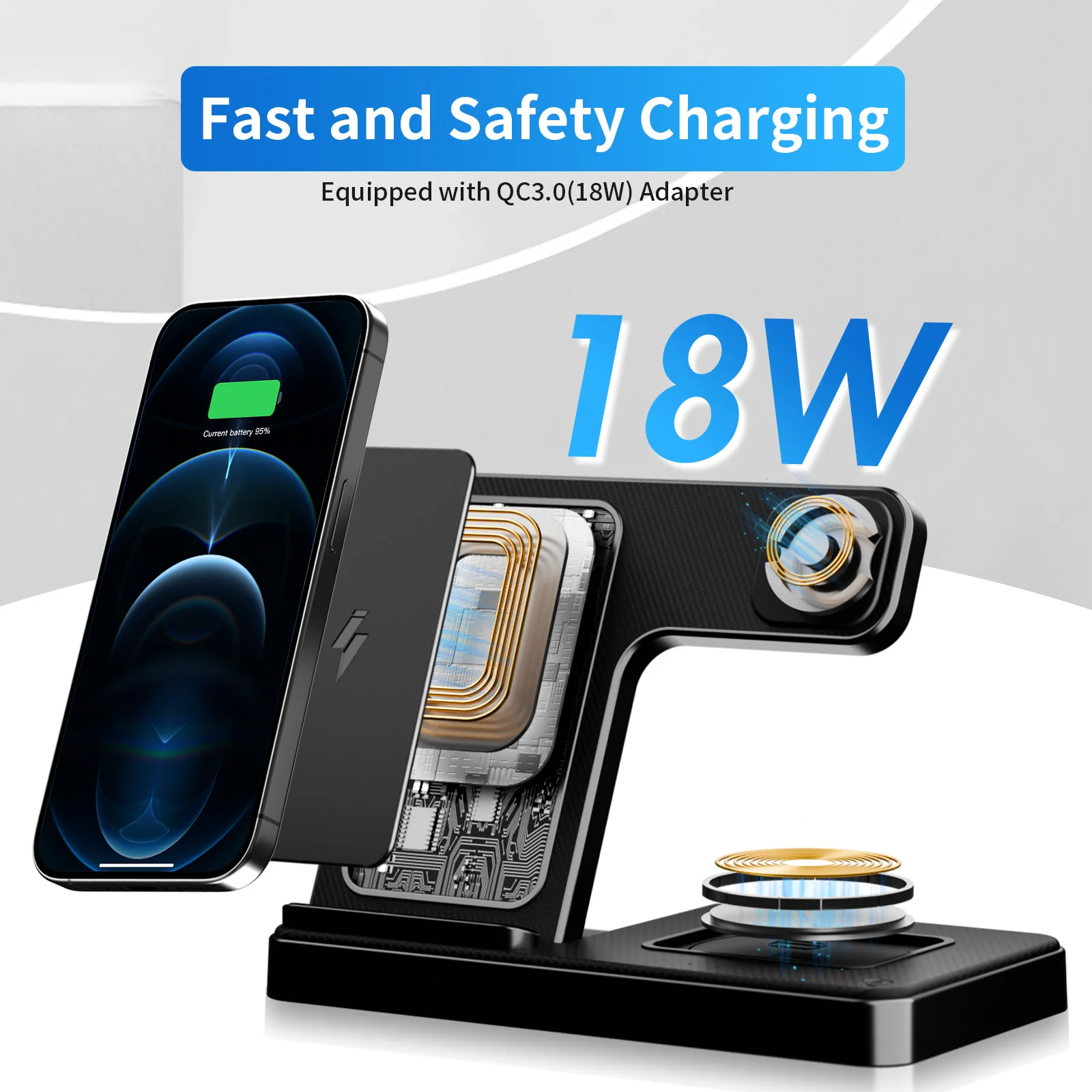 3-in-1 Foldable Magnetic Wireless Charging Station - Image 2