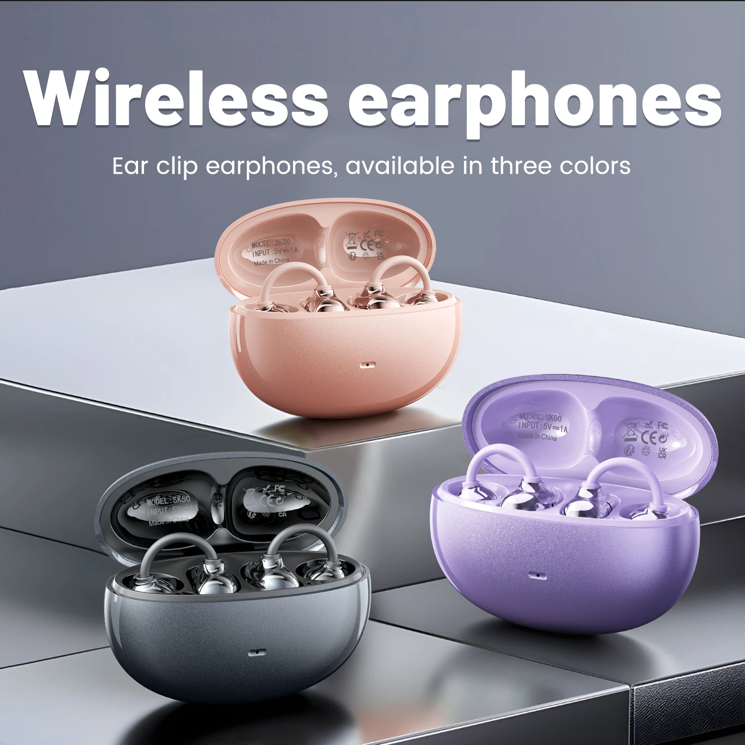 Open-Ear Wireless Bluetooth Clip-On Earbuds with Mic & 36-Hour Playtime - Image 6