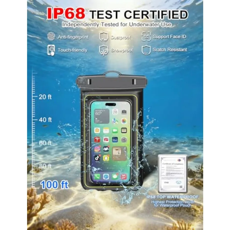 4-Pack IP68 Waterproof Phone Pouch Dry Bag - Image 5