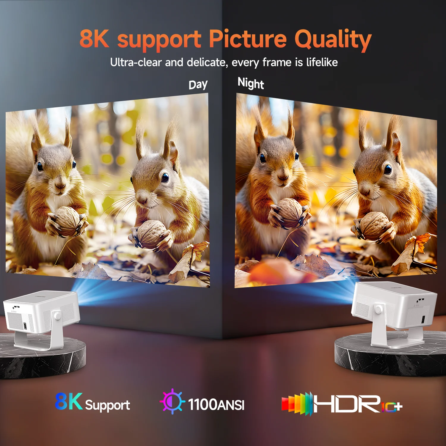 HY450MAX 1080P Portable Outdoor Smart Projector - Image 3