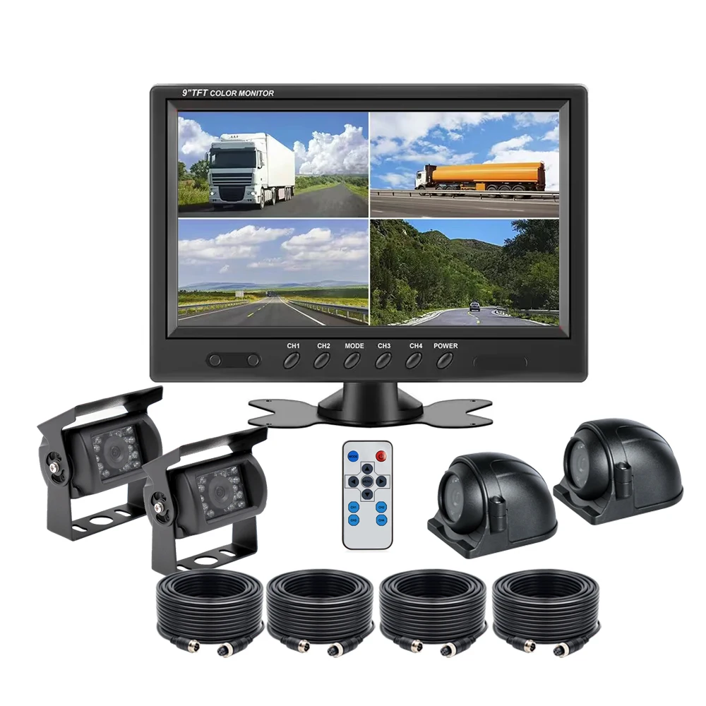 9-Inch IPS Car Monitor with 4 Reversing Cameras - Image 1