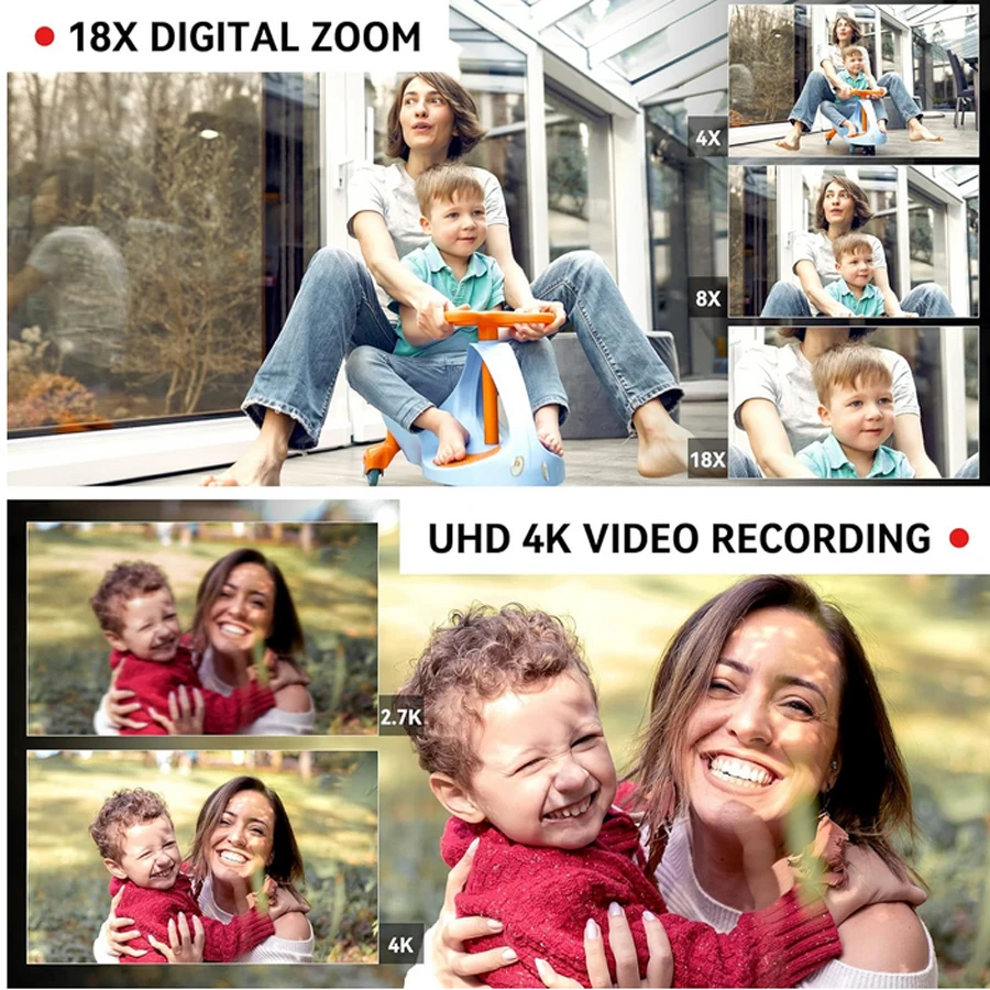 4K 64MP Video Camera Camcorder with 18X Zoom & Touchscreen - Image 4