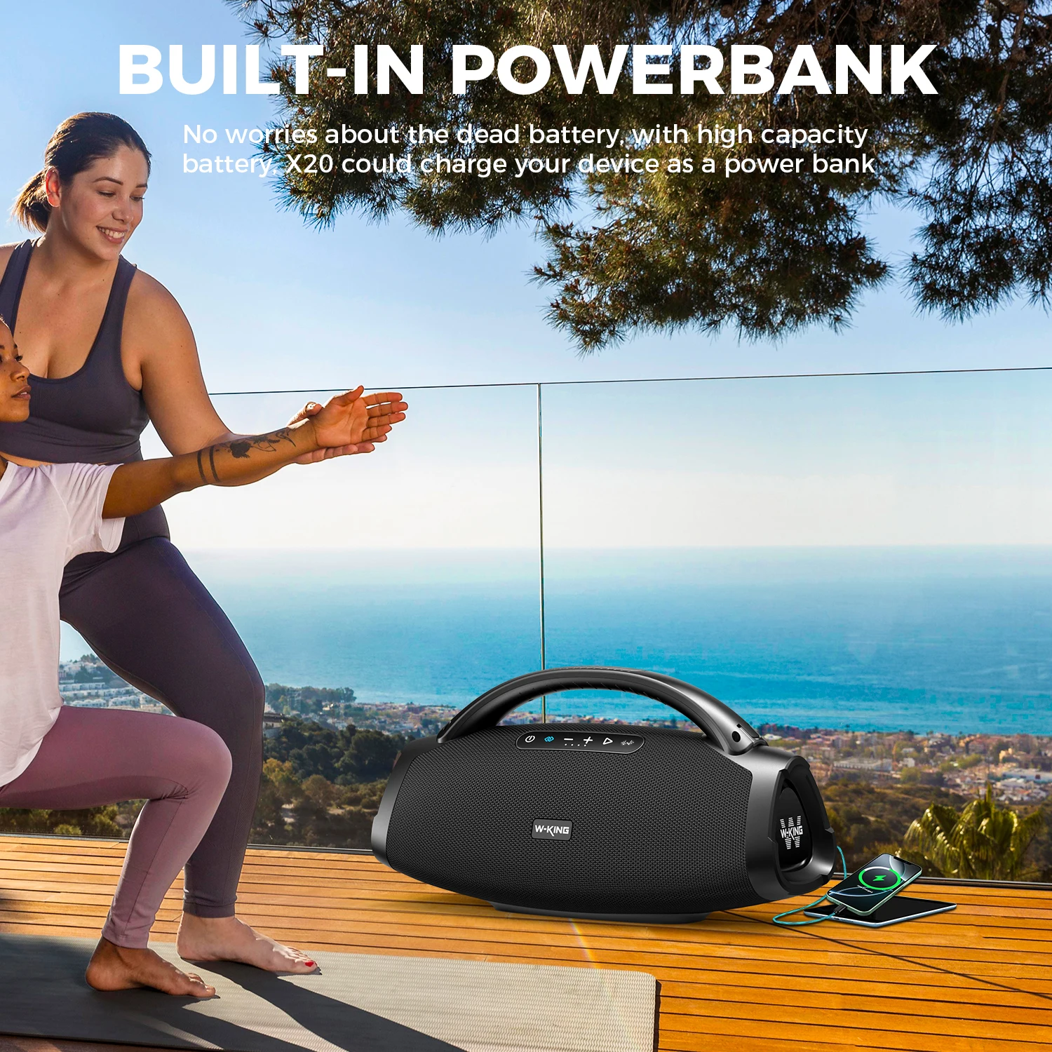 200W RMS Portable IPX7 Waterproof Bluetooth Speaker - Image 5