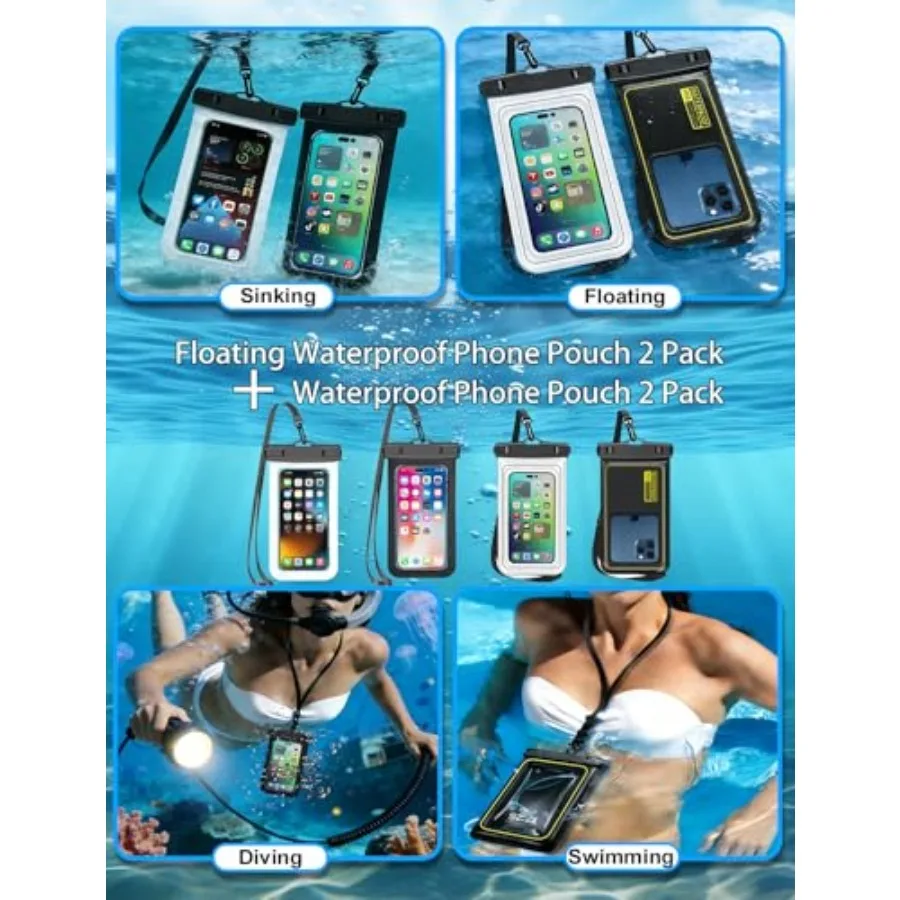 4-Pack IP68 Waterproof Phone Pouch Dry Bag - Image 3