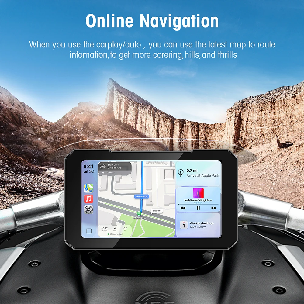5" Waterproof Motorcycle GPS Navigation Screen - Image 7