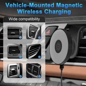 15W Magnetic Wireless Car Charger Mount - Thumbnail Image 4