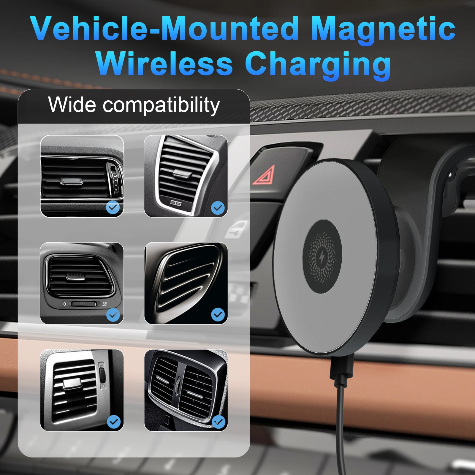 15W Magnetic Wireless Car Charger Mount - Image 4