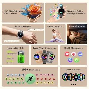 Blackview Women's Waterproof Smartwatch HD Fitness Tracker with Heart Rate Monitor - Thumbnail Image 3