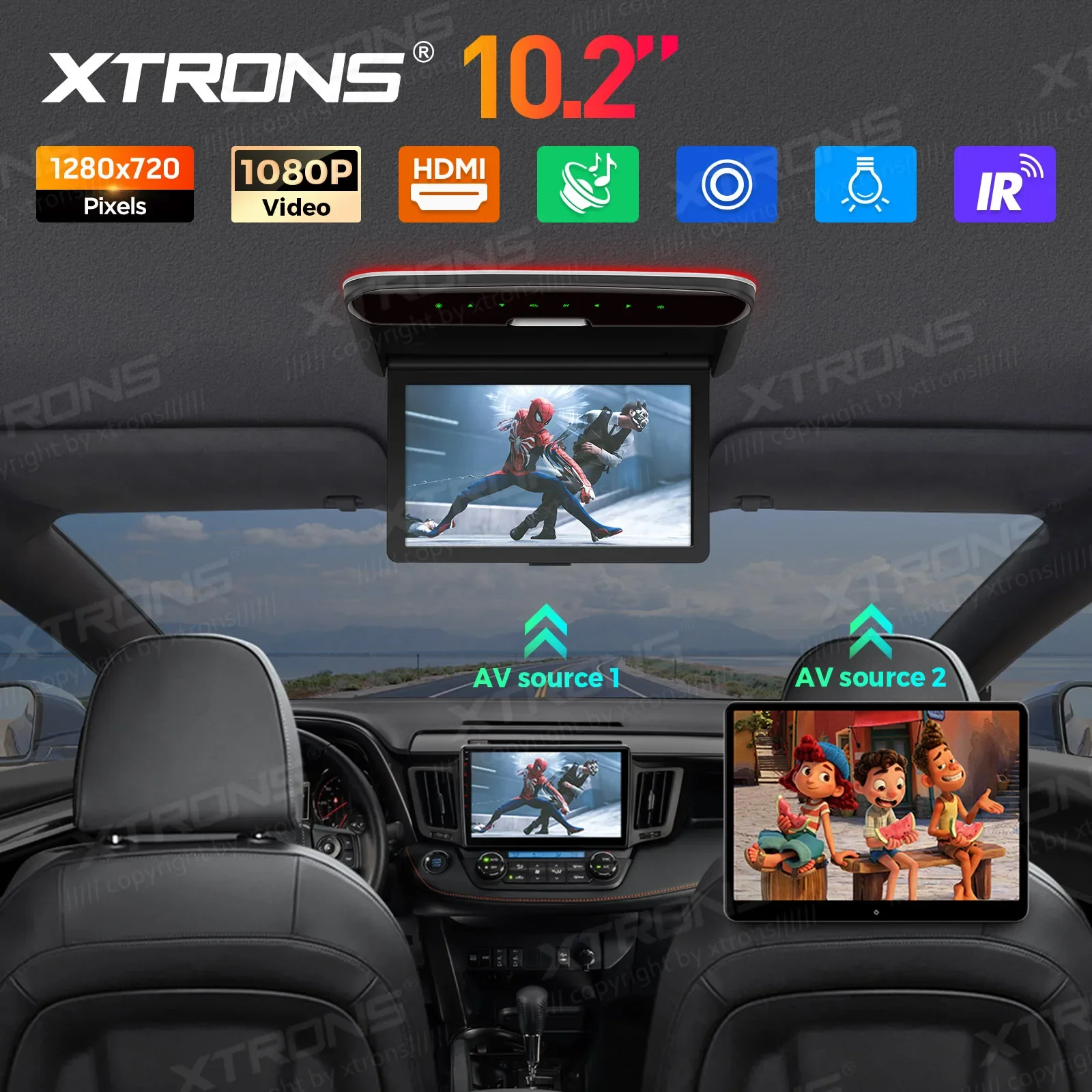 10.2" HD Car Roof Monitor with HDMI - Image 2