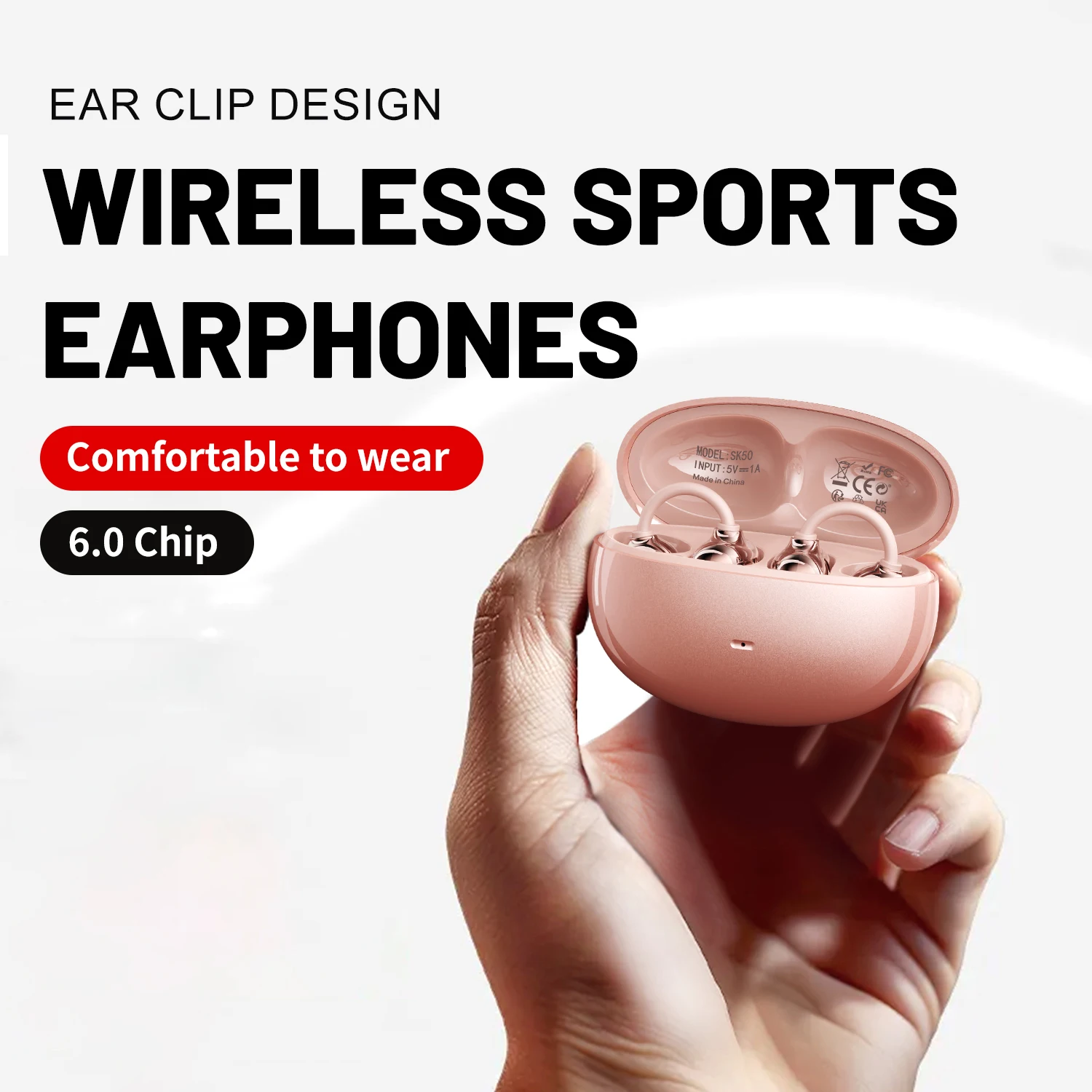 Open-Ear Wireless Bluetooth Clip-On Earbuds with Mic & 36-Hour Playtime - Image 2